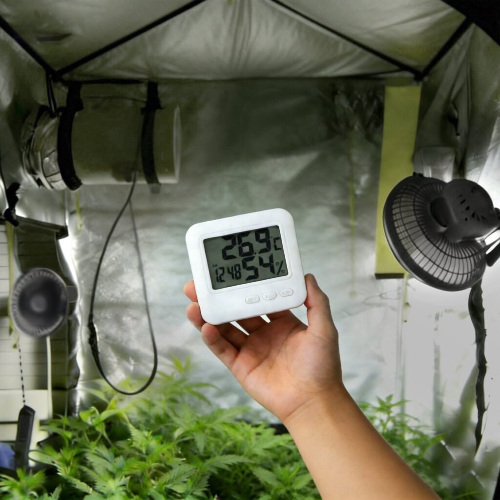 beginner cannabis grow temperature humidity monitor
