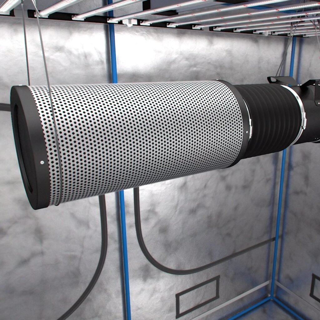 A Flowing Guide to Setting Up Grow Tent Ventilation (Step-by-Step) Art 25/03 4 carbon filter setup in grow tent ventilation system