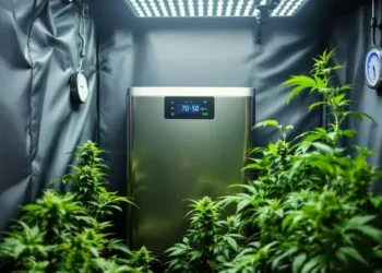 dehumidifier inside cannabis grow tent