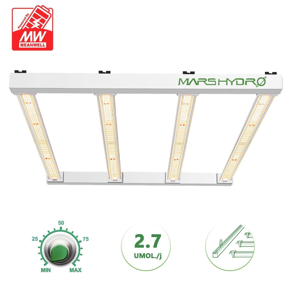 Mars Hydro FC-E3000 LED grow light cannabis indoor tent setup